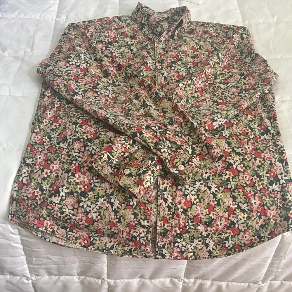 J. Crew Factory Men's Floral Shirt Jacket - Multicolor S sleeve length 32 inches